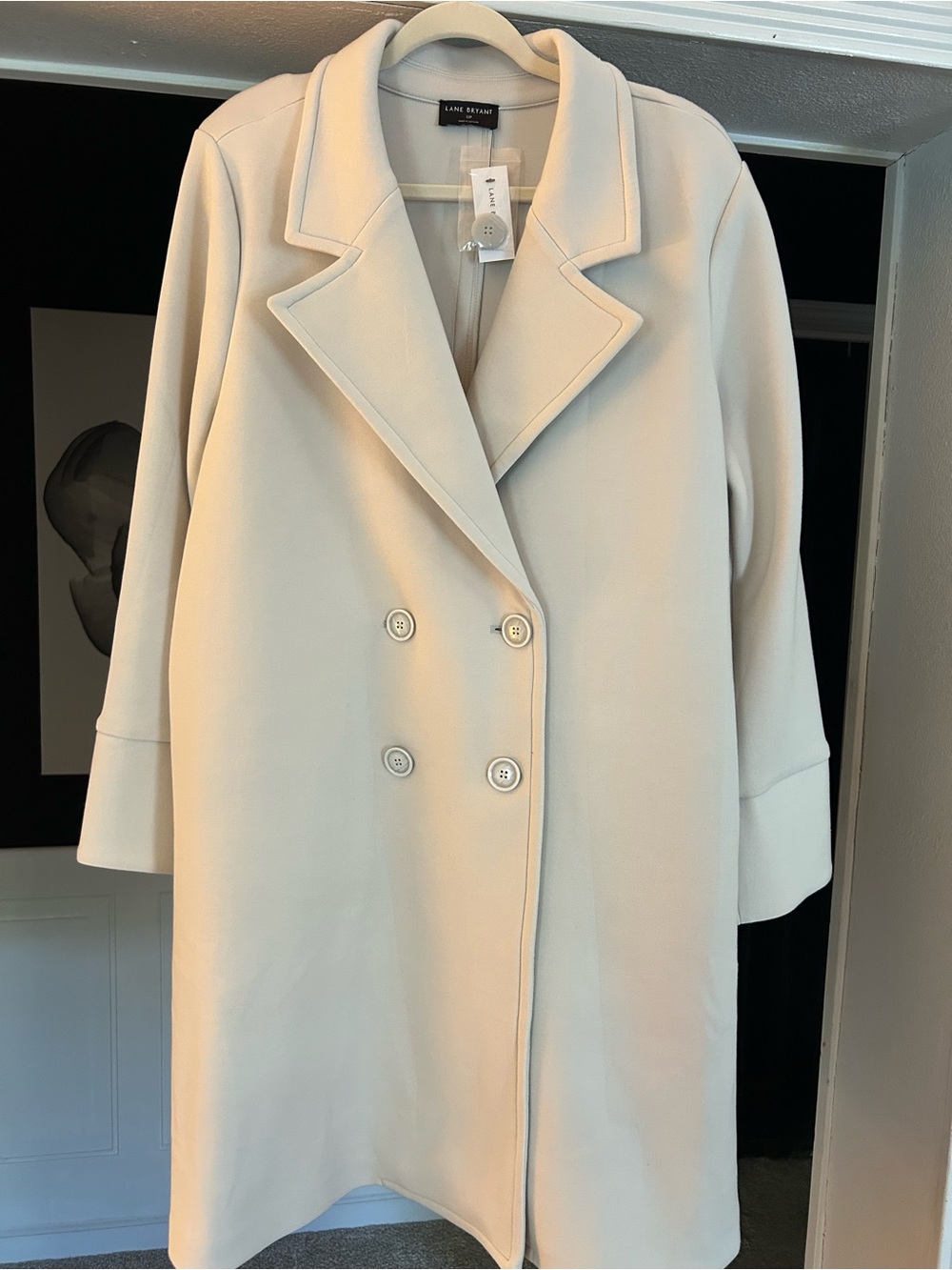 Lane Bryant Cream Double-Breasted Trench Coat NWT